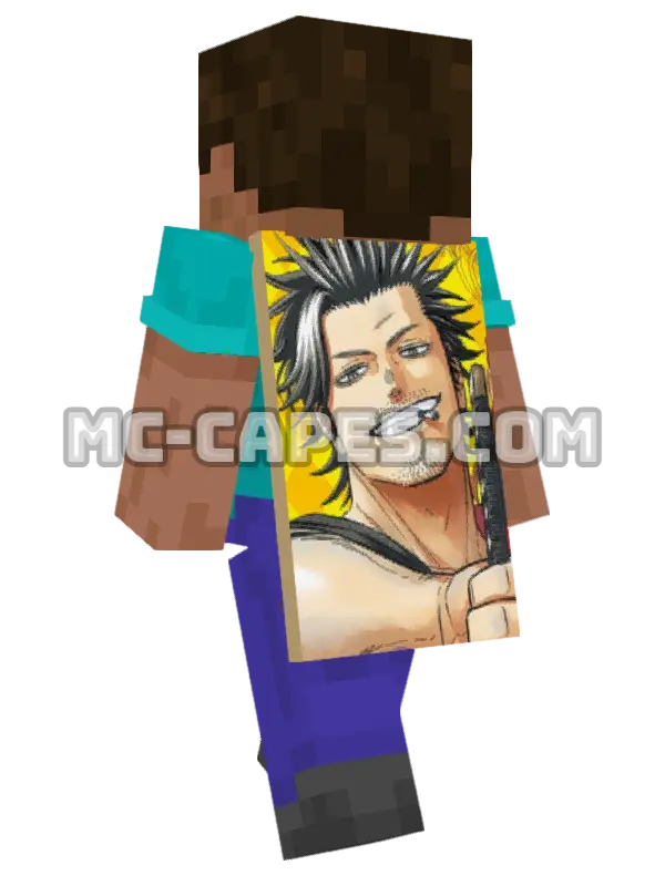 Yami Sukehiro Minecraft cape worn on a player, seen from behind