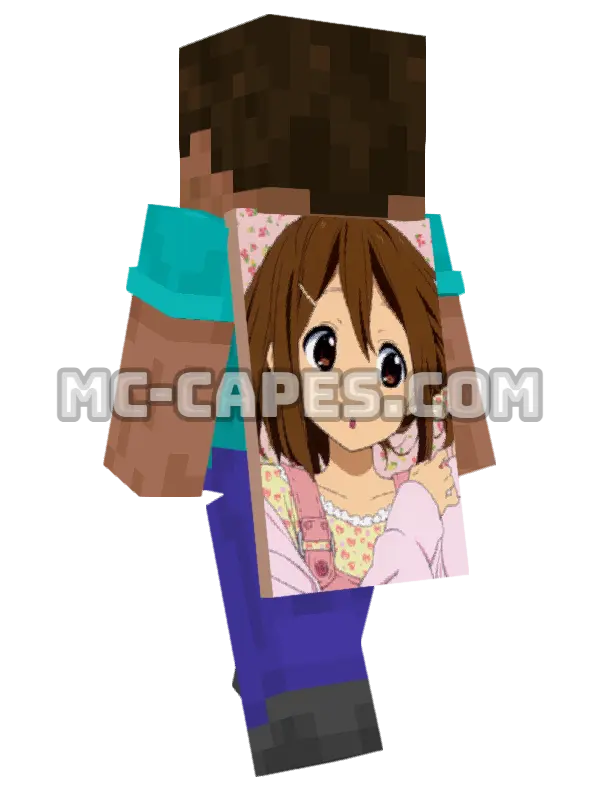 Yui Hirasawa Minecraft cape worn on a player, seen from behind