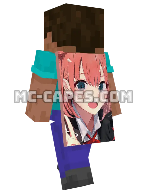 Yui Yuigahama Minecraft cape worn on a player, seen from behind