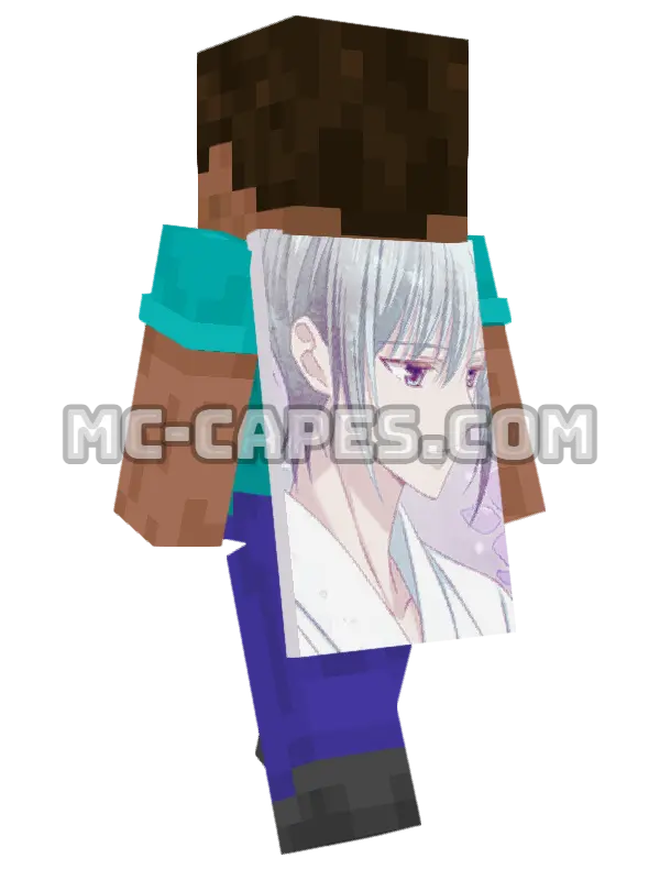 Yuki Souma Minecraft cape worn on a player, seen from behind