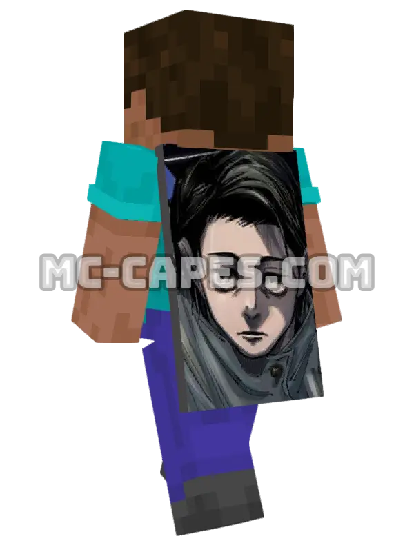 Yuuta Okkotsu Minecraft cape worn on a player, seen from behind