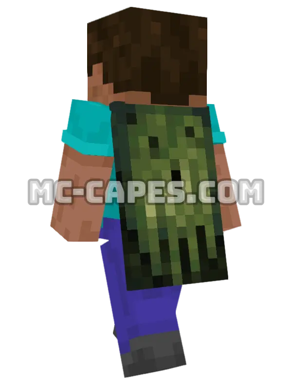 Zombie Horse Minecraft cape worn on a player, seen from behind